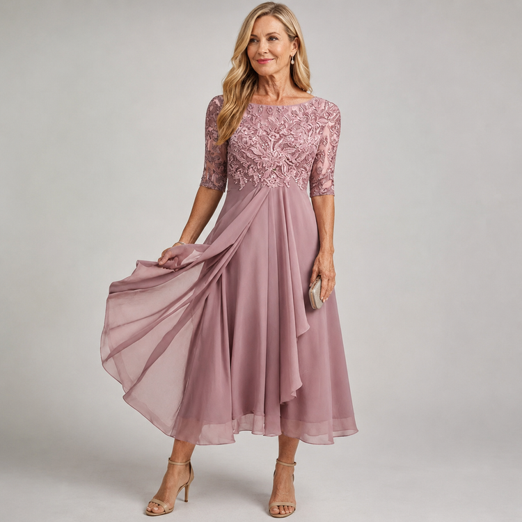 Zaria Csipke Midi Ruha Könnyed Elegancia
