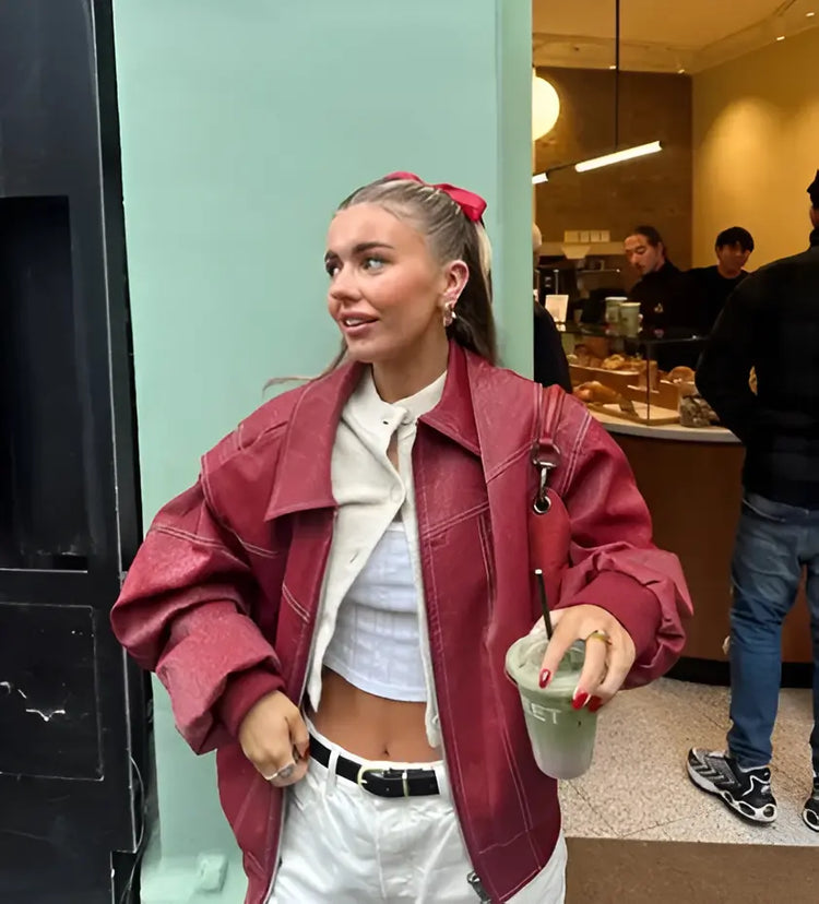 Casual Oversized Bőrdzseki