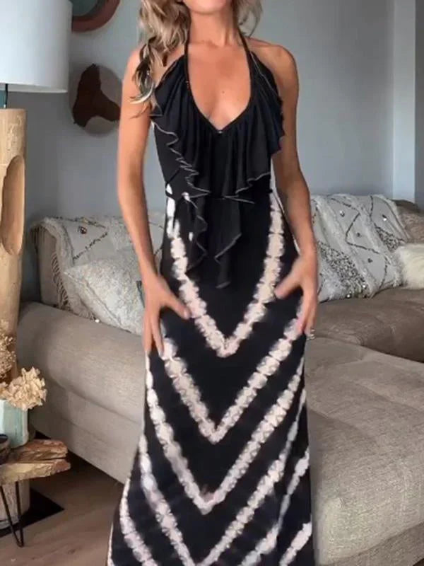 Elena - Batikolt Mintás Maxi Ruha