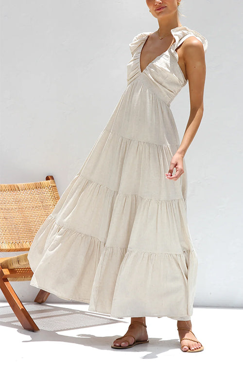Juliet | V-Nyakú Fodros Maxi Ruha