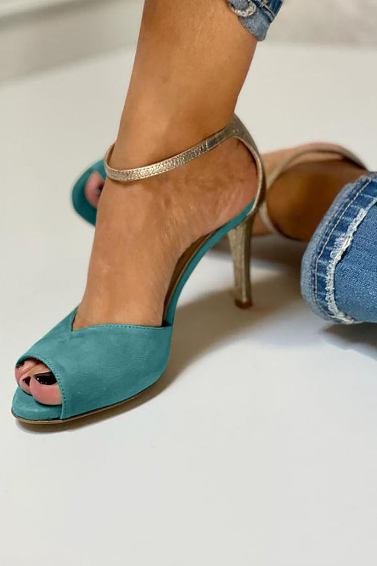 Lilli™ - Fényes, pántos magassarkú