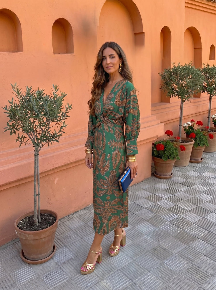 Silvia™ | Mintás Midi Ruha